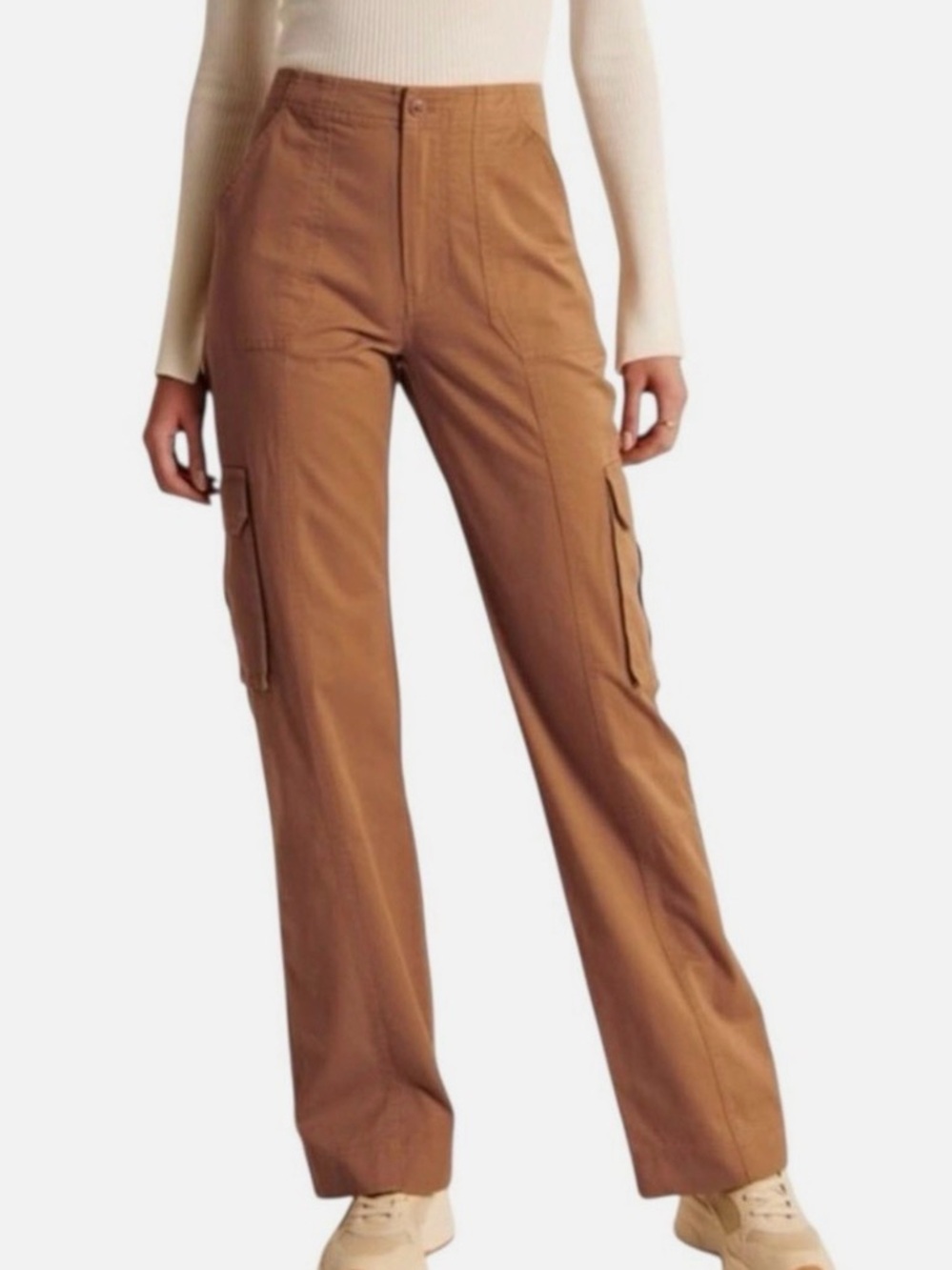 Abercrombie & Fitch High-Rise Cargo Pants in Camel